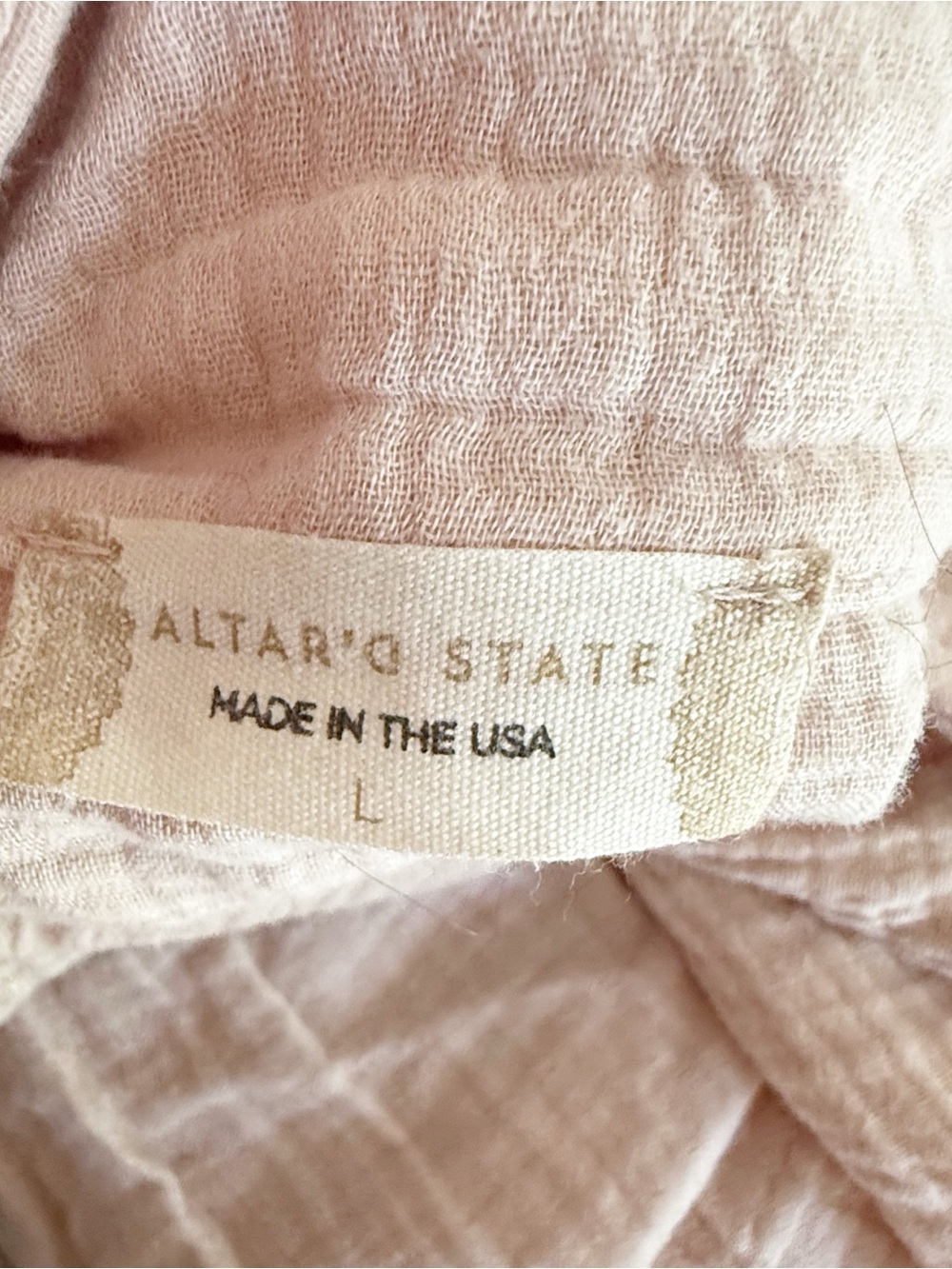 Altard State Women 100% Cotton Button Down Top Large Coastal Fisherman Beachy - Picture 5 of 6